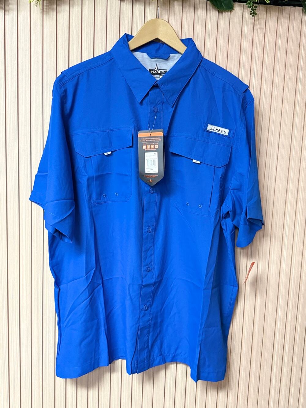 Habit Crayfish Creek River Shirt Short Sleeve Blue Size XL